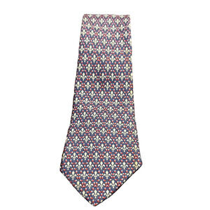 Hermes 100% Silk Tie with Fleur-De-Lis Pattern 7137 FA